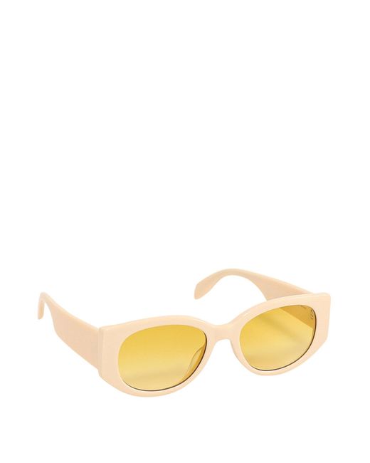 McQueen Yellow Logo-Print Arm Sunglasses