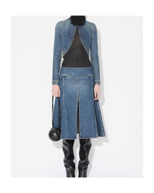 Alaïa Blue Alaïa Denim Cropped Jacket