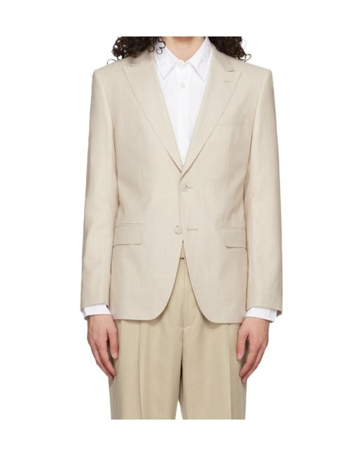 Boss Natural Single-Breasted Suit Jacket for men