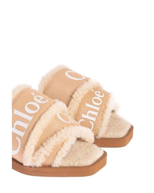 Chloé Natural Woody Flt Sndl Lgo Strps Tnl Shrln