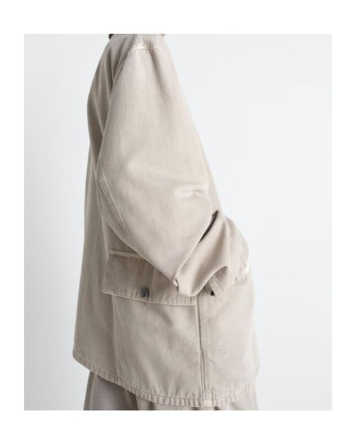 Lemaire White Pocket Detailed Overshirt for men
