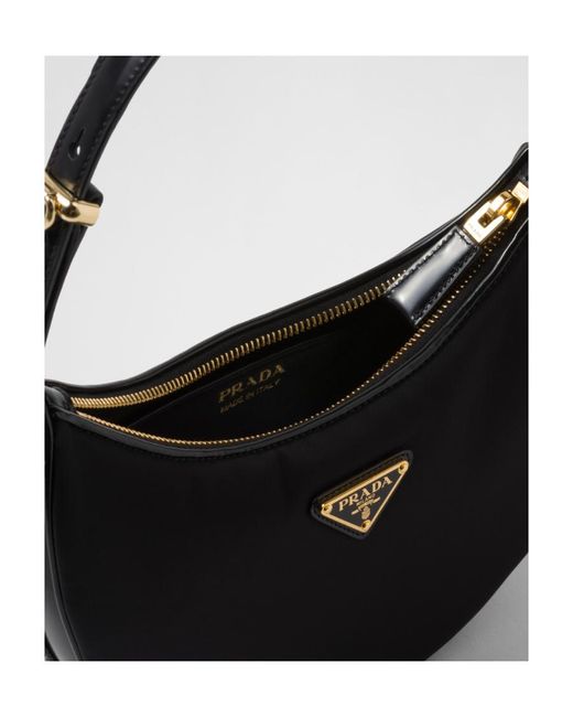Prada Black Logo-Plaque Zipped Handbag