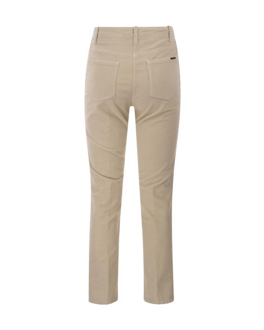 Peserico Natural Corduroy Slim-Cut Cotton Trousers