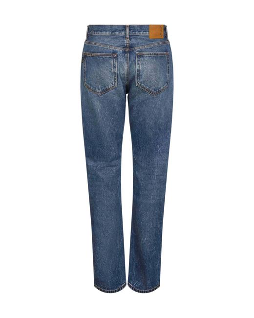 Haikure Blue Logo Patch Straight-Leg Jeans for men