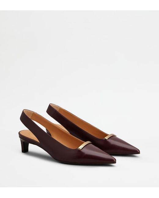 Tod's Brown Slingback Pumps
