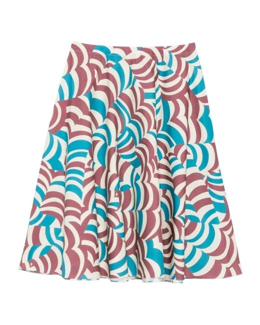 Marni Blue Printed Midi Skirt