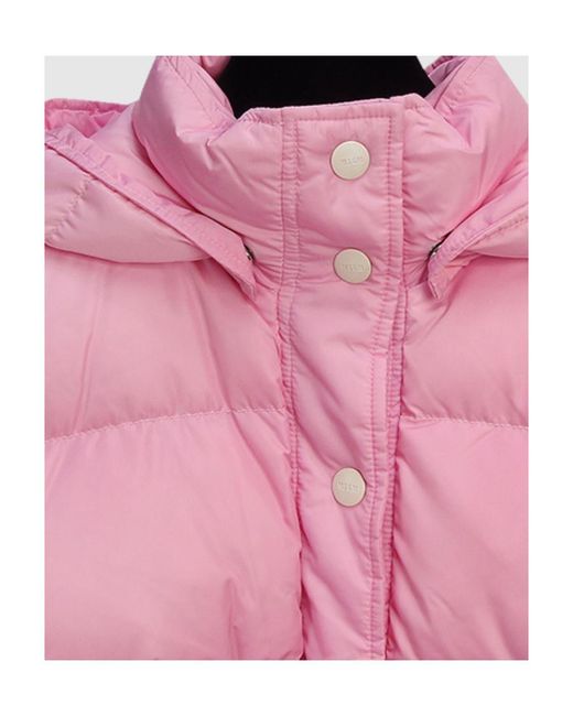 MSGM Pink Hooded Down Jacket