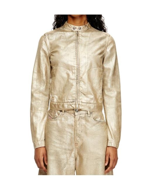 DIESEL Natural X Karol G De-Mornin Metallic-Effect Denim Jacket