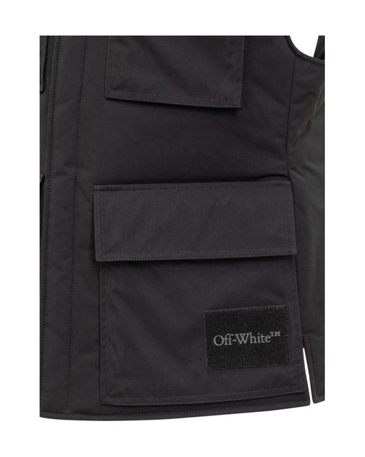 Off-White c/o Virgil Abloh Black Wave Tag Padded Vest for men