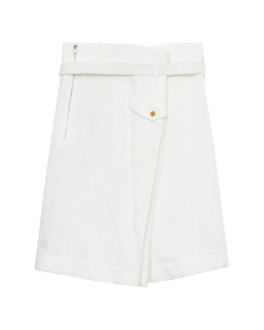 Comme des Garçons White Belt Loop Shorts