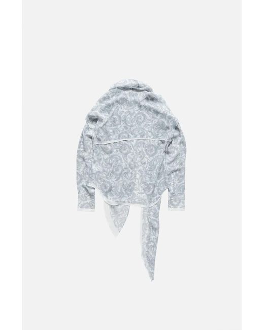 Acne Blue Silk Paisley Blouse