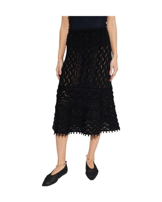 Jil Sander Black Decorative Weave Knitted Midi Skirt