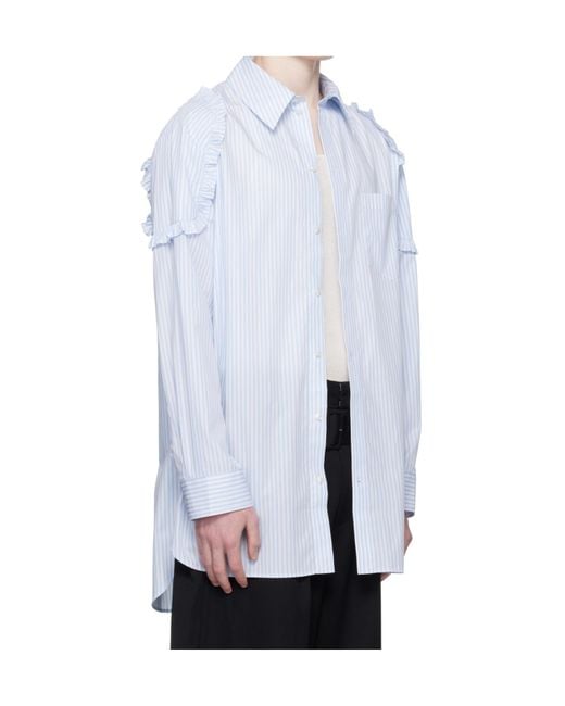 Simone Rocha White Ruffle Shoulder Patch Tunic Shirt for men