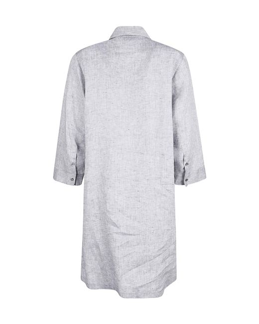 Peserico Gray Linen Long Shirt