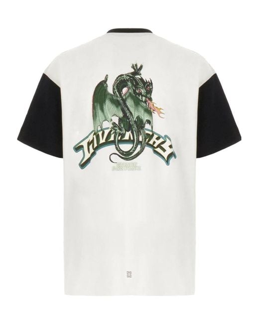Givenchy Black Dragon Printed Crewneck T-Shirt for men