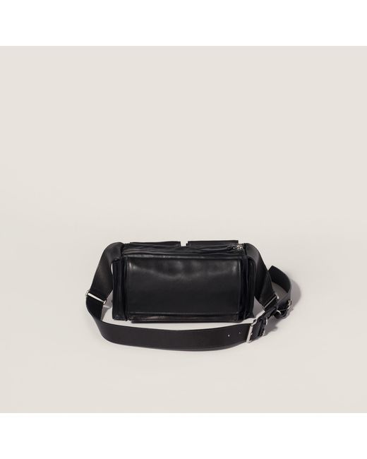 Miu Miu Black Utilitaire Nappa Leather Shoulder Bag