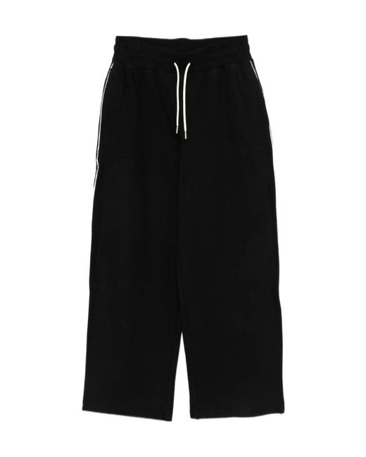 Varley Black Brushed Rib Straight Leg Trousers