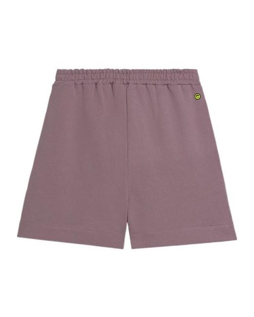 Barrow Purple Logo Elastic-Waist Shorts for men
