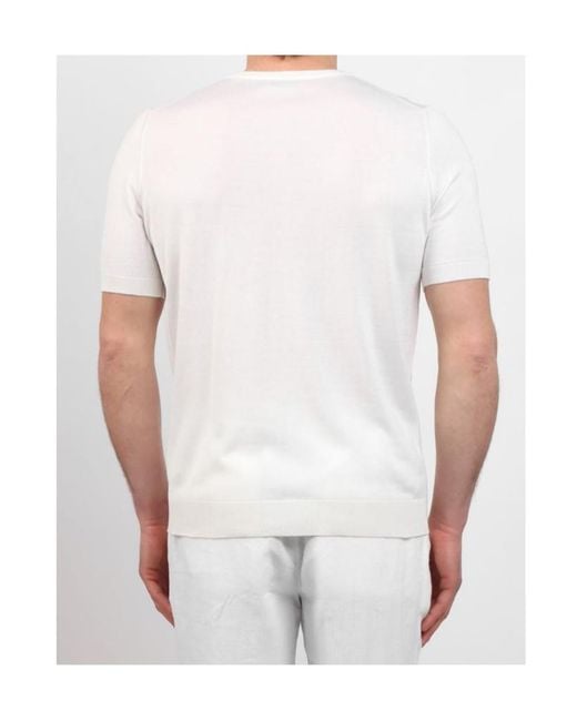 Gran Sasso White Short Sleeved Round-Neck T-Shirt for men