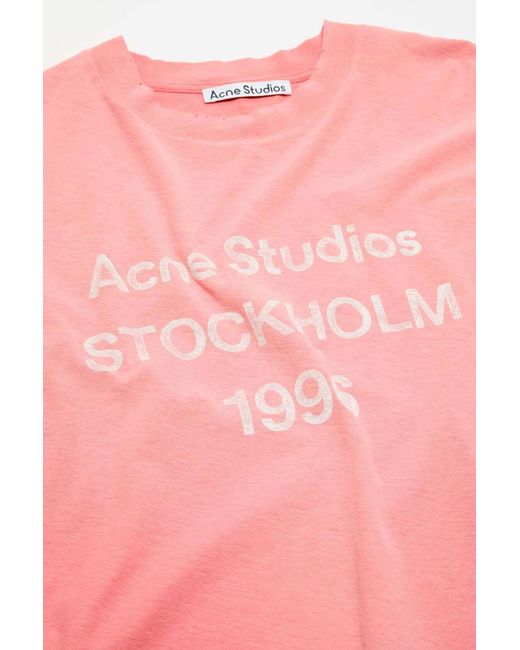 Acne Pink Sprayed 1996 Logo T-Shirt for men
