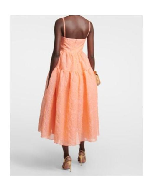 Erdem Orange Abelia Organza Cloque Midi Dress