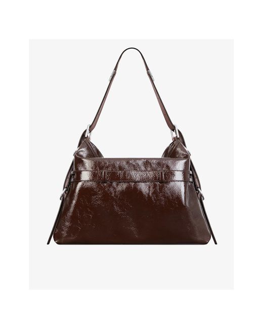 Givenchy Brown Voyou Buckle Detailed Medium Shoulder Bag