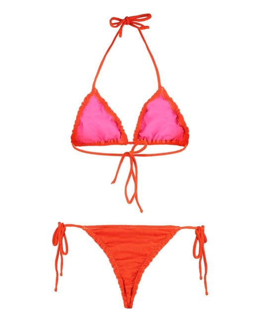 Reina Olga Red Concetta Frilled Bikini Set