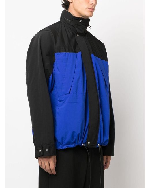 Sacai Blue Funnel-Neck Reversible Jacket for men
