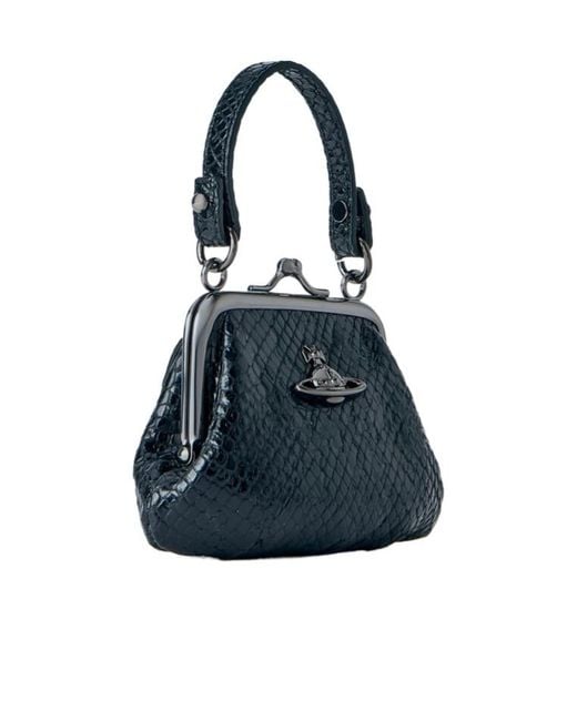 Vivienne Westwood Blue Granny Mini Frame Clutch Bag