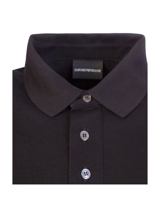 Emporio Armani Black Logo Short-Sleeved Polo Shirt for men