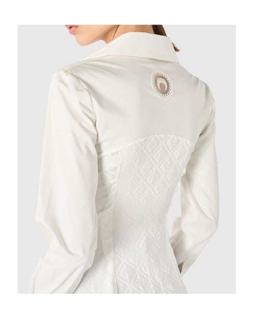 MARINE SERRE White Zip-Front Bustier Shirt