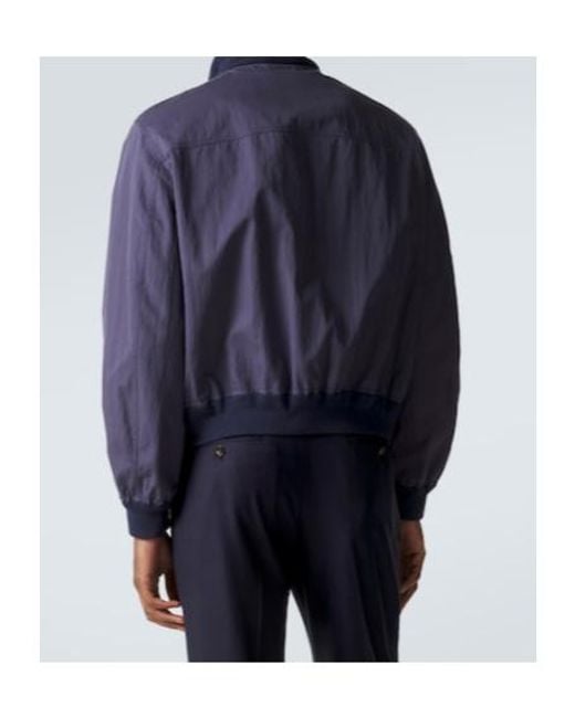 Dunhill Blue Cotton-Blend Twill Bomber Jacket for men