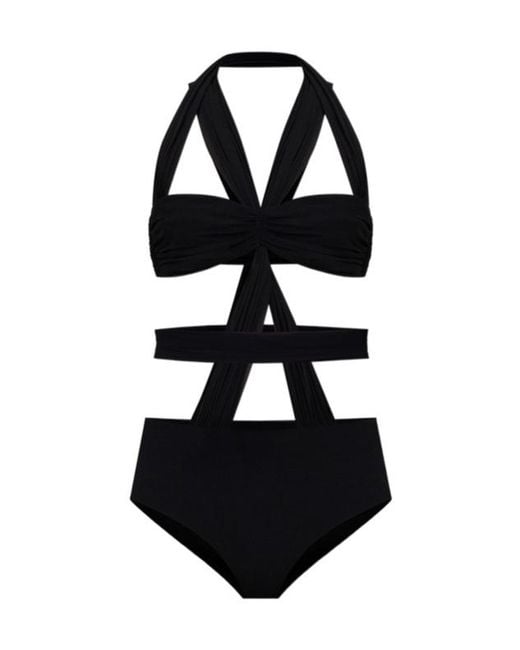 Philosophy Di Lorenzo Serafini Black Draped Cutout Bodysuit
