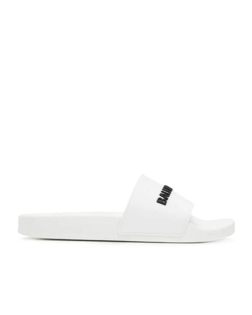 Balenciaga White Sandali Da Piscina Pool Slide Da Donna