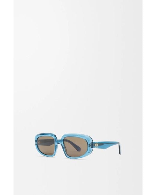Loewe Blue Mini Anagram Steps Rectangular Sunglasses