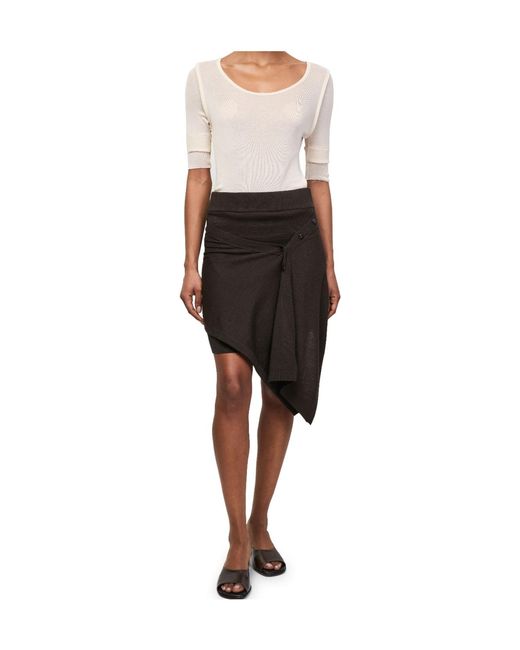 Lemaire Brown Buttoned Midi Skirt