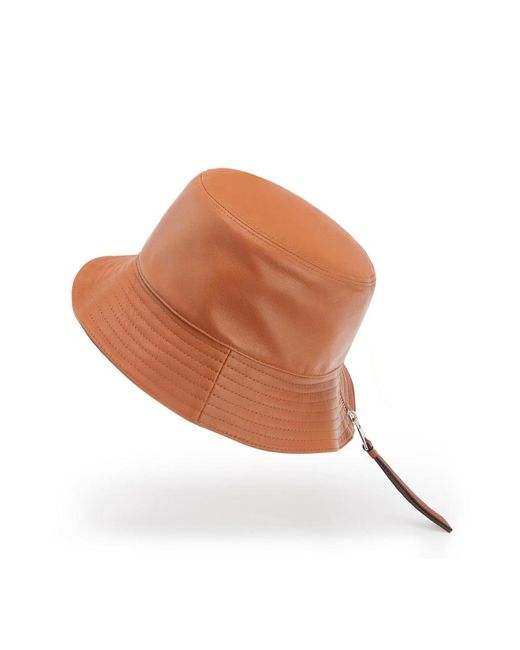 Loewe White Logo Patch Zip Detailed Fisherman Bucket Hat
