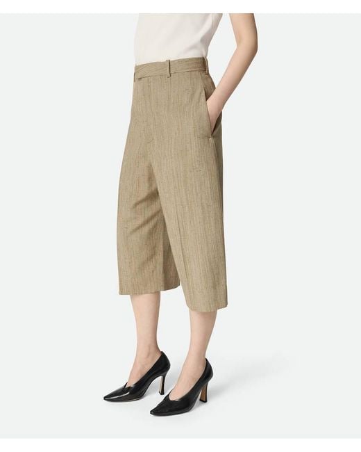 Bottega Veneta Natural Viscose Silk Culotte