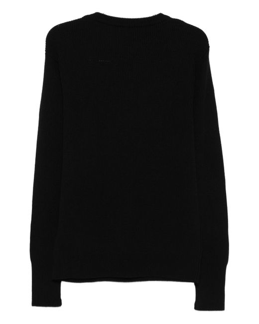 Barena Black Ribbed Crew-Neck Sweater for men