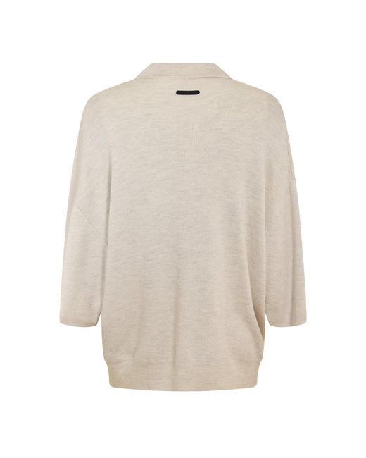 Fear Of God White Logo Knit Short-Sleeve Polo Shirt for men