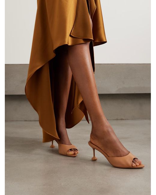 Aquazzura Brown Bisous 65 Leather High-Heeled Sandals