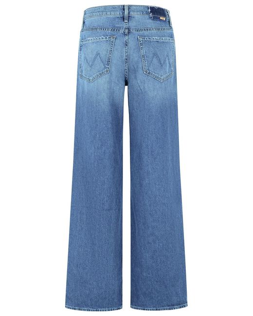 Mother Blue High-Rise Wide-Leg Jeans