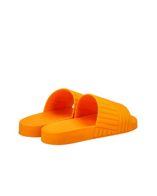 Bottega Veneta Yellow Striped-Strap Slides for men