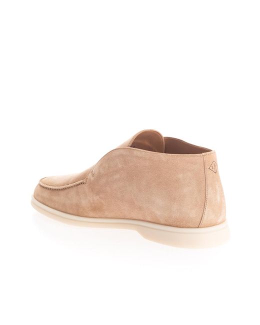 Loro Piana Natural Round-Head Flat Ankle Boots for men
