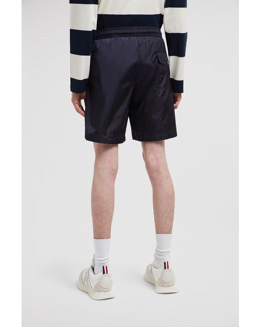 Moncler Blue Logo Patch Drawstring Swim Shorts for men