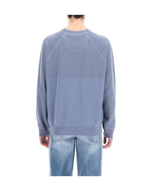 KENZO Blue Two-Tone Logo-Print Sweatshirt for men