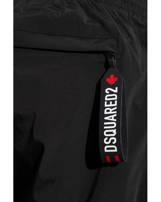 DSquared² Black Logo Swimming Trunks for men