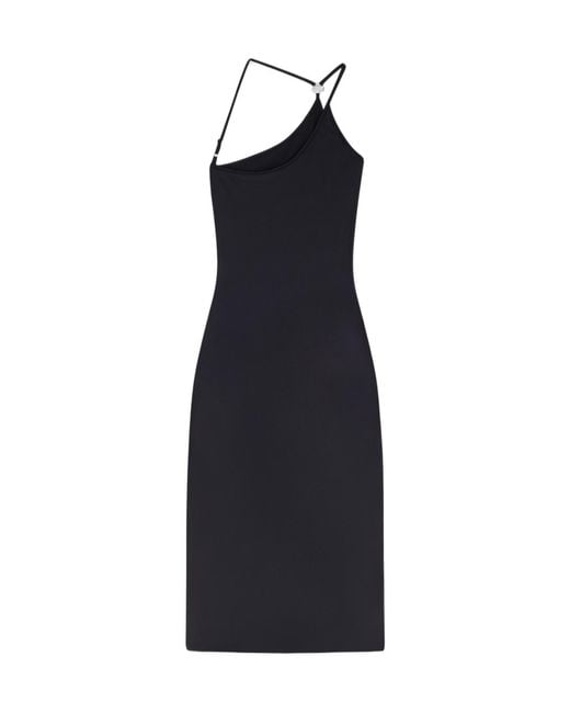Coperni Blue C-Logo One-Shoulder Midi Dress