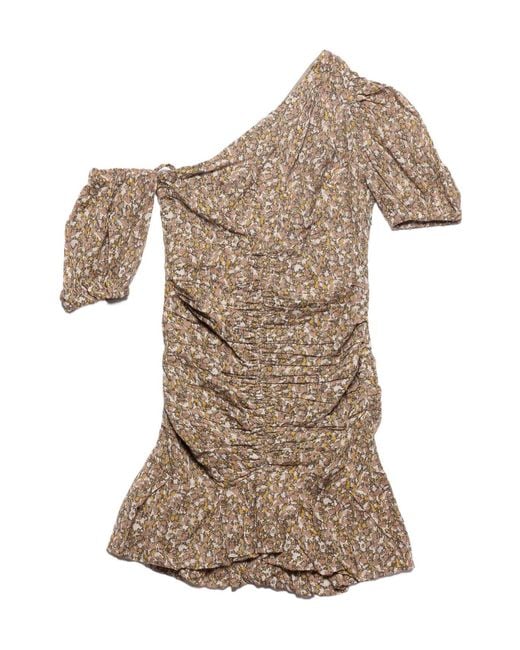 Isabel Marant Natural Asymmetrical Shoulder Dress