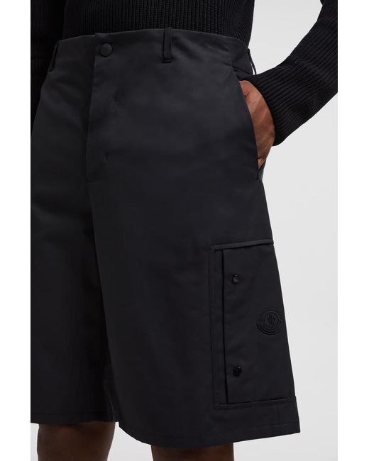 Moncler Black Nylon Cotton Shorts for men